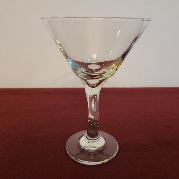 Libbey #37799 Vintage Clear Martini Glass With Zig Zag Z-Stem Mixed Drinks Glass - Picture 5 of 13